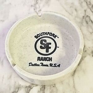 Vintage Dallas Southfork Ranch Texas USA ashtray J.R., Ewing collectible ceramic